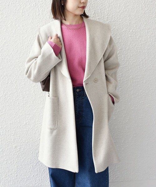 SHIPS Colors(シップス カラーズ)の「SHIPS Colors:リバー ワイドカラー コート(その他アウター・レディース・ネイビー/ナチュラル・ONE SIZE)」の22枚目の写真