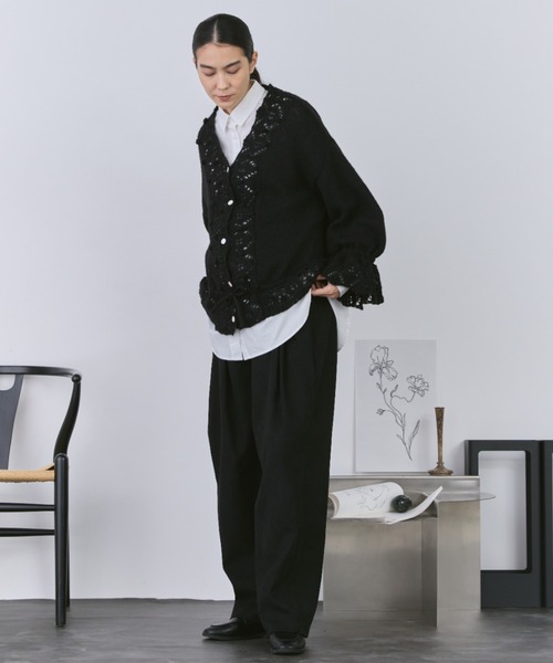 Libra Cue(リブラ キュー)の「フリルレースニットカーディガン(カーディガン/ボレロ・レディース・アイボリー/グレー/ブラック・FREE)」の20枚目の写真