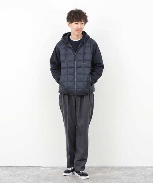 TAION(タイオン)の「【TAION/タイオン】W-ZIP DOWN HOODIE with SWEATS SLEEVE 25AW(ブルゾン・メンズ・ダークネイビー/ブラック・M/L/XL)」の11枚目の写真
