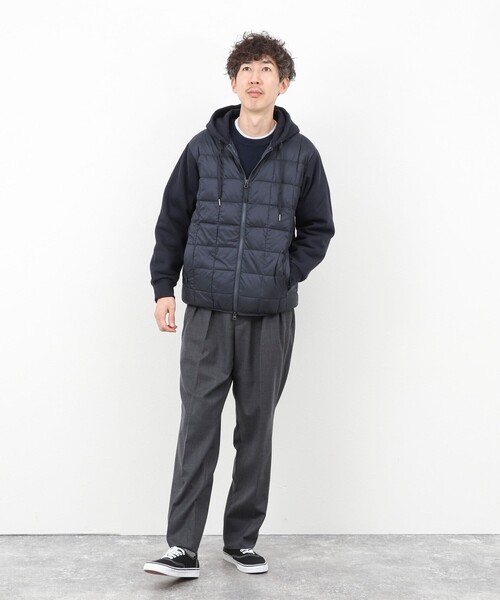 TAION(タイオン)の「【TAION/タイオン】W-ZIP DOWN HOODIE with SWEATS SLEEVE 25AW(ブルゾン・メンズ・ダークネイビー/ブラック・M/L/XL)」の12枚目の写真