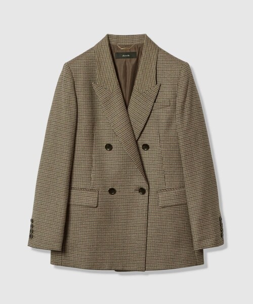 美品✨allureville ブライトリネンダブルショートジャケット　22SS CHIC TWEEDダブルジャケット（テーラードジャケット）｜allureville