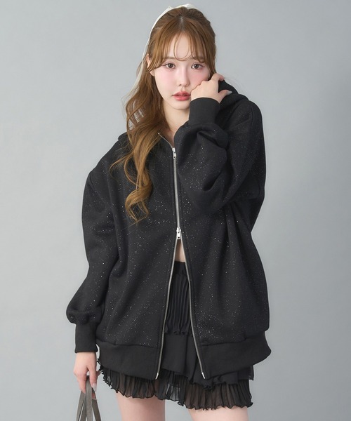 オーバーサイズラメパーカー（パーカー）｜one after another NICE