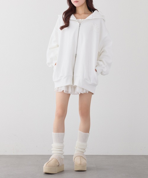 アノネノネ 浴衣 パーカー ホワイト アノネノネ 浴衣 パーカー ホワイト