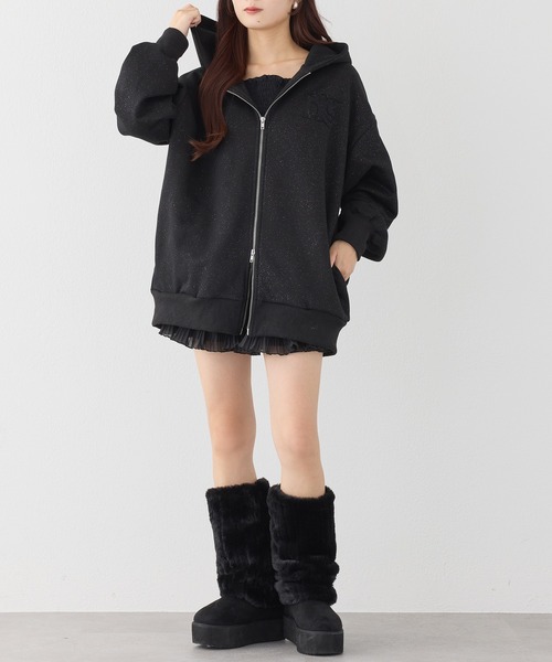 オーバーサイズラメパーカー（パーカー）｜one after another NICE