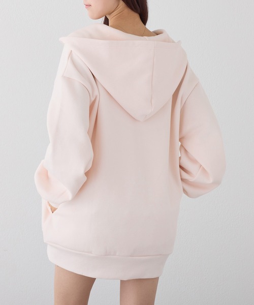 one after another NICE CLAUP(ワンアフターアナザーナイスクラップ)の「オーバーサイズラメパーカー(パーカー・レディース・オフホワイト/グレー/ブラック/ライトピンク・FREE)」の11枚目の写真