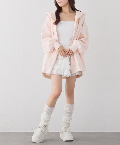 one after another NICE CLAUP(ワンアフターアナザーナイスクラップ)の「オーバーサイズラメパーカー(パーカー・レディース・オフホワイト/グレー/ブラック/ライトピンク・FREE)」の13枚目の写真