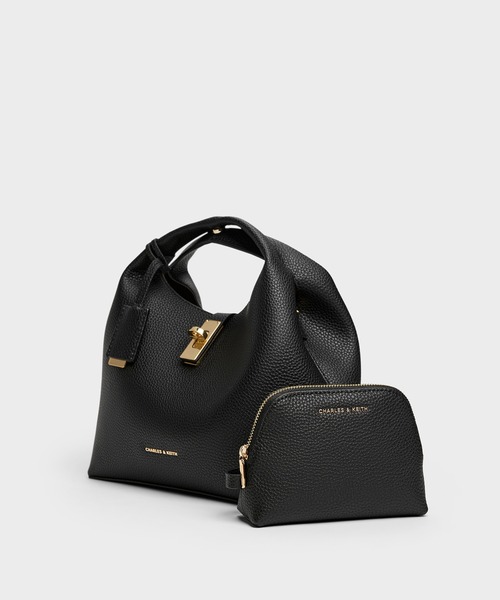 CHARLES & KEITH（チャールズ & キース）の「Chance チャンス メタリックアクセントバケットバッグ（ショルダーバッグ・レディース・カーキオリーブ/チョコ/ブラック/クリーム/ライトベージュ・M）」の10枚目の写真