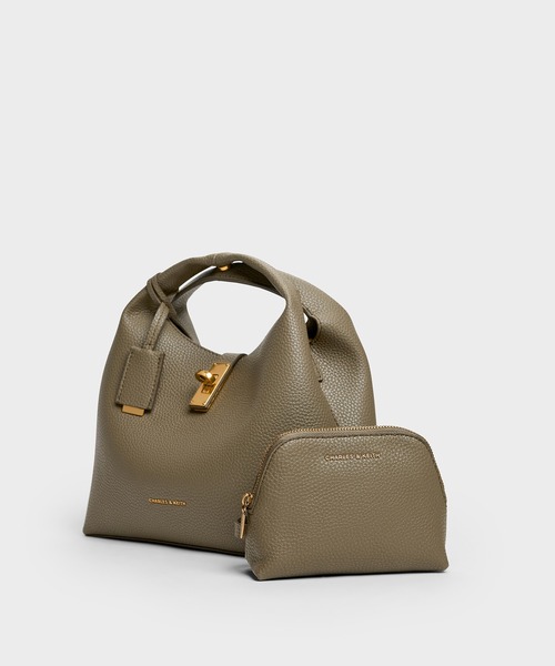 Chance チャンス メタリックアクセントバケットバッグ（ショルダー