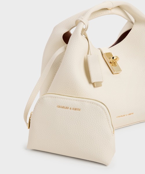 5*8様 CHARLES & KEITH チャンス メタリックアクセントバケット Chance チャンス メタリックアクセントバケットバッグ（ショルダー