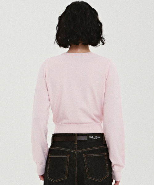NICK&NICOLE(ニックアンドニコール)の「MINI BUTTERFLY SIGNATURE SLEEVE KNIT_PINK BLACK(ニット/セーター・レディース・その他・FREE)」の2枚目の写真