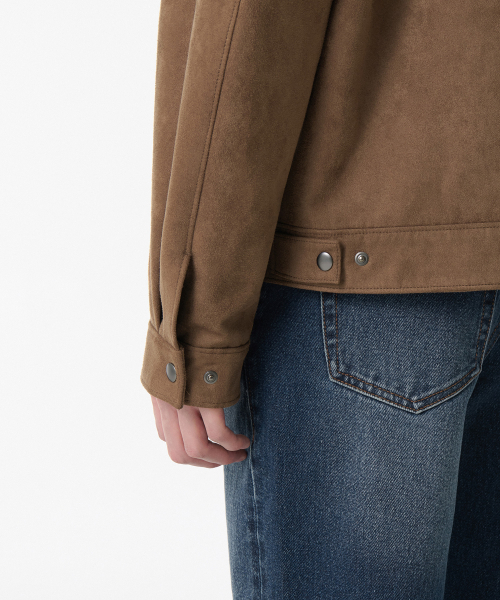 シンセティックスエードワークジャケット[ライトブラウン]（ライダース