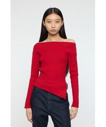 ASYMMETRY SHOULDER CABLE ニット