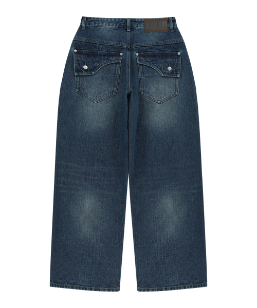 AAKAM（アーカム）の「Knee Incision Washed Denim Pants (Blue)（デニムパンツ・レディース・その他・1/2）」の12枚目の写真