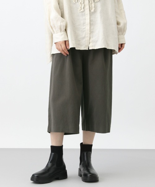 studio CLIP（スタディオクリップ）の「《natural by clip》モールスキンクロップドパンツ（その他パンツ・レディース・チャコールグレー/ライトブラウン・FREE）」の8枚目の写真