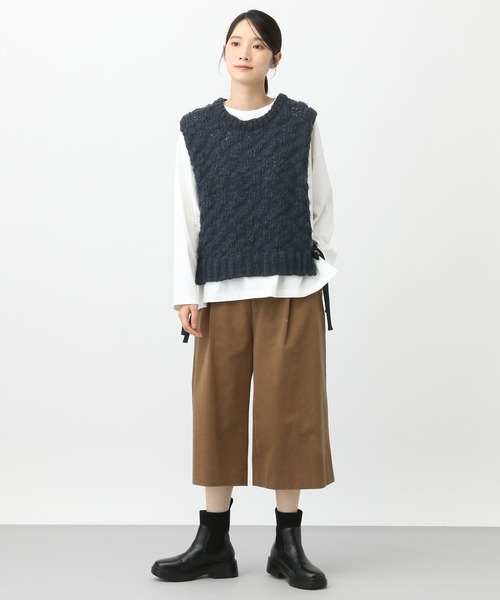 studio CLIP（スタディオクリップ）の「《natural by clip》モールスキンクロップドパンツ（その他パンツ・レディース・チャコールグレー/ライトブラウン・FREE）」の14枚目の写真