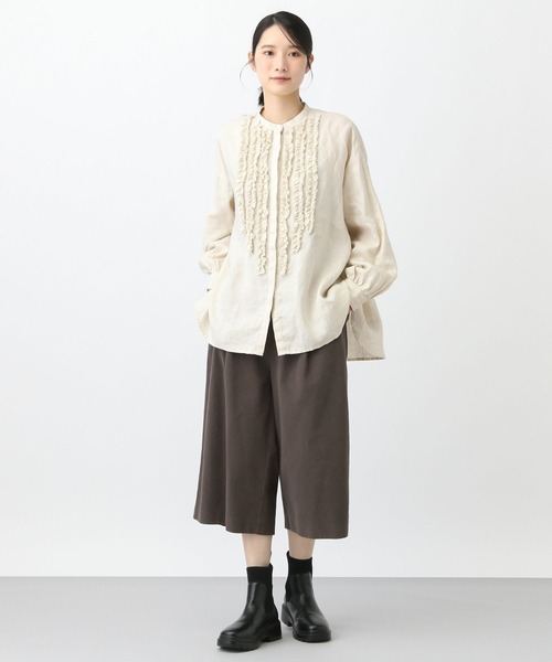 studio CLIP（スタディオクリップ）の「《natural by clip》モールスキンクロップドパンツ（その他パンツ・レディース・チャコールグレー/ライトブラウン・FREE）」の7枚目の写真