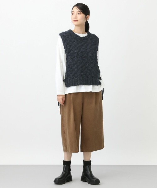 studio CLIP（スタディオクリップ）の「《natural by clip》モールスキンクロップドパンツ（その他パンツ・レディース・チャコールグレー/ライトブラウン・FREE）」の15枚目の写真