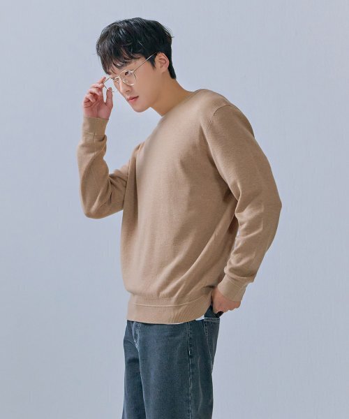 CHASECULT(チェイスカルト)の「男性ベーシックラウンドネックニット-CFZK5211C0X(ニット/セーター・メンズ・Beige・100/95/105)」の2枚目の写真