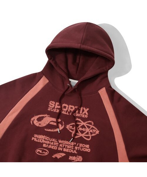 F.ILLUMINATE(フィルミネイト)の「オーバーサイズスポーティックスディビジョンフードパーカー-ワイン(パーカー・レディース・その他・X-LARGE)」の3枚目の写真