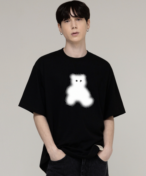 GRAVER（グレーバー）の「[ユニセックス]ドットシルエットベア半袖Tシャツ_ブラック（Tシャツ/カットソー・レディース・ブラック・SMALL/MEDIUM/LARGE/X-LARGE）」の2枚目の写真