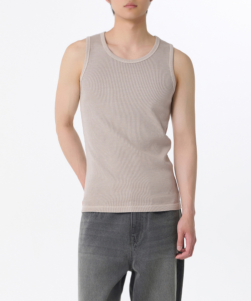 MUSINSA STANDARD（ムシンサスタンダード）の「ピグメントタンクトップ [グレーシュベージュ]（Tシャツ/カットソー・メンズ・その他・SMALL/XXX-LARGE）」の3枚目の写真