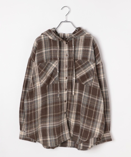 3.3 Field Trip （3.3フィールドトリップ）の「3.3 Field Trip／フーディ―付チェックシャツ2（シャツ/ブラウス・レディース・ブラック/ブルー/ブラウン・FREE）」の11枚目の写真