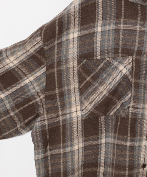 3.3 Field Trip （3.3フィールドトリップ）の「3.3 Field Trip／フーディ―付チェックシャツ2（シャツ/ブラウス・レディース・ブラック/ブルー/ブラウン・FREE）」の6枚目の写真