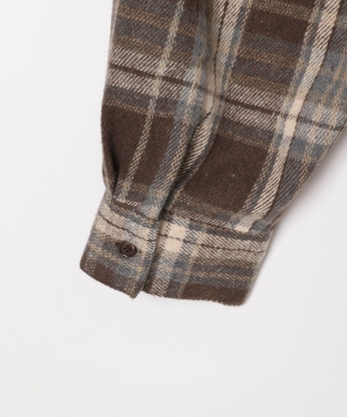 3.3 Field Trip （3.3フィールドトリップ）の「3.3 Field Trip／フーディ―付チェックシャツ2（シャツ/ブラウス・レディース・ブラック/ブルー/ブラウン・FREE）」の7枚目の写真