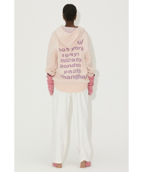 セール】LOVE CITY KNIT HOODIE AURORA PINK（パーカー）｜NOHANT