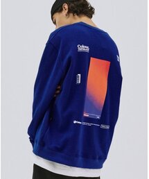 カラーグラデーションオーバーフィットマンツーマンTR9SMT001(BLUE)