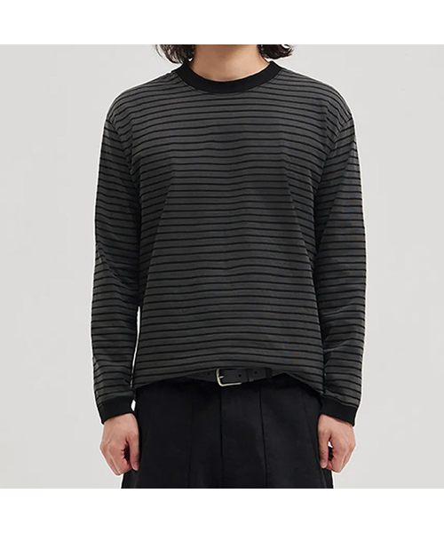 XERO(ゼロ)の「シンストライプピグメントロングスリーブ(Tシャツ/カットソー・レディース・グレー/チャコール・MEDIUM/LARGE)」の2枚目の写真