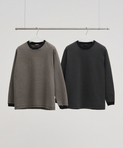 XERO(ゼロ)の「シンストライプピグメントロングスリーブ(Tシャツ/カットソー・レディース・グレー/チャコール・MEDIUM/LARGE)」の4枚目の写真