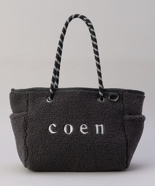 coen（コーエン）の「coen（コーエン）ロゴ リバーシブルボア＆チェックトートバッグ（ハンドバッグ・レディース・オフホワイト/オリーブ/ブラック/ダークグレー・FREE）」の16枚目の写真