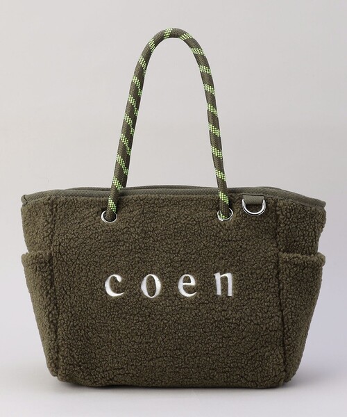 coen（コーエン）の「coen（コーエン）ロゴ リバーシブルボア＆チェックトートバッグ（ハンドバッグ・レディース・オフホワイト/オリーブ/ブラック/ダークグレー・FREE）」の18枚目の写真