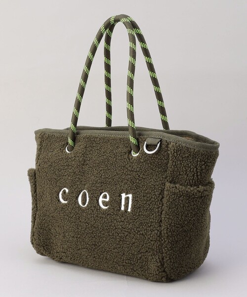 coen（コーエン）の「coen（コーエン）ロゴ リバーシブルボア＆チェックトートバッグ（ハンドバッグ・レディース・オフホワイト/オリーブ/ブラック/ダークグレー・FREE）」の20枚目の写真