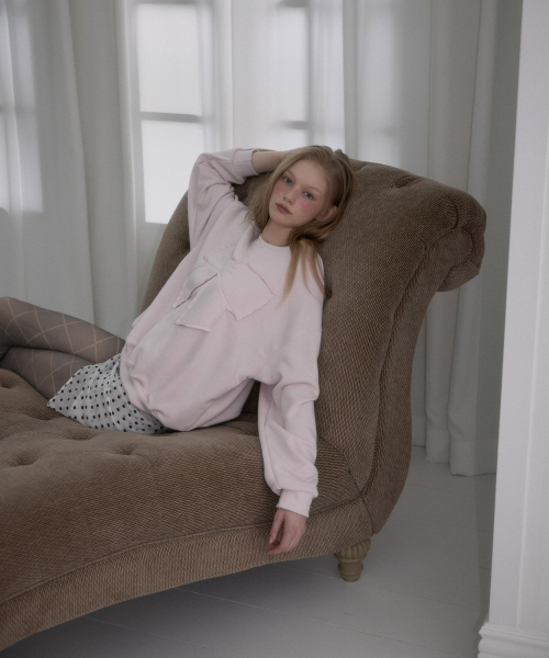 ROSEFRANTZ（ロゼフランツ）の「Patch Ribbon Sweatshirt [Light Pink]（スウェット・レディース・ライトピンク・OS）」の9枚目の写真