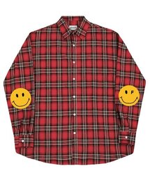 GRAVER（グレーバー）の「[UNISEX] Elbow Dot Smile Loose Fit Check Shirt_Red（シャツ/ブラウス）」