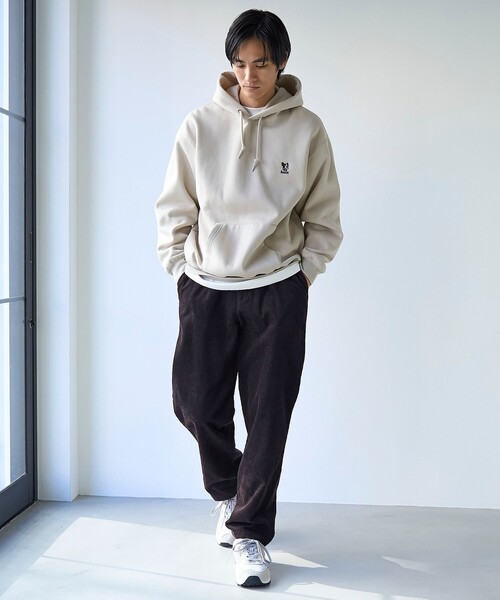 coen（コーエン）の「ドッグシシュウスウェットパーカー【保温性】（パーカー・メンズ・ライトグレー/ダークグリーン/ナチュラル/ブラック・XL/L/M/S）」の21枚目の写真