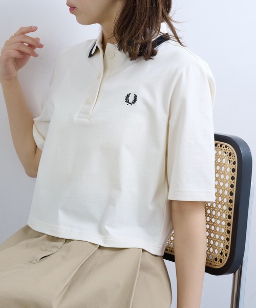 FRED PERRY（フレッドペリー）の「【FRED PERRY】BOLD TIPPED POLO SHIRT G2182/ボールド ティップド ポロ シャツ（ポロシャツ・レディース・ネイビー/オフホワイト/ブラック・FREE）」の14枚目の写真