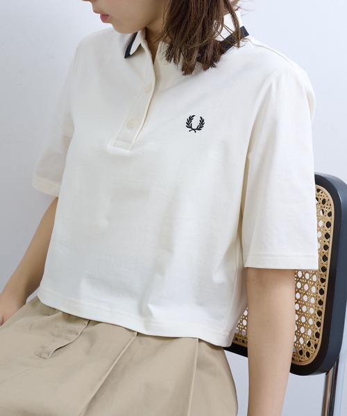 FRED PERRY（フレッドペリー）の「【FRED PERRY】BOLD TIPPED POLO SHIRT G2182/ボールド ティップド ポロ シャツ（ポロシャツ・レディース・ネイビー/オフホワイト/ブラック・FREE）」の15枚目の写真