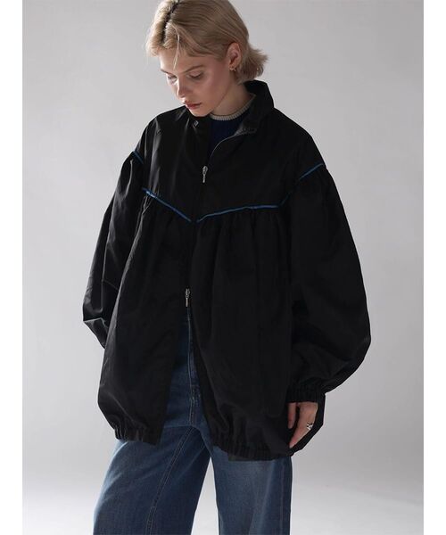 :ETHROF(イーサオブ)の「PIPING BALLOON BLOUSON(その他アウター・レディース・ブラック/ネイビー・MEDIUM)」の1枚目の写真