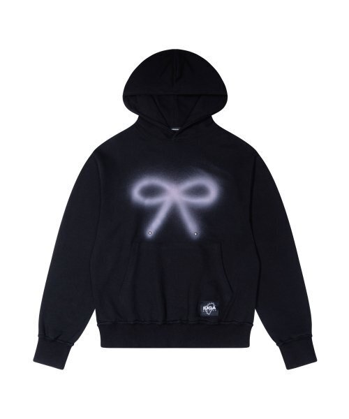 IUGAMAKARAS(イウガマカラス)の「Studded Ribbon Hoodie (Black)(パーカー・レディース・その他・2/1)」の1枚目の写真