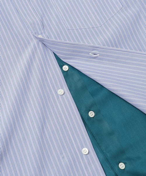 COMME des GARCONS HOMME(コム デ ギャルソン・オム)の「COTTON STRIPE & POLYESTER SHIRTS(シャツ/ブラウス・メンズ・ターコイズブルー/ベージュ・L/M/S/XS)」の4枚目の写真