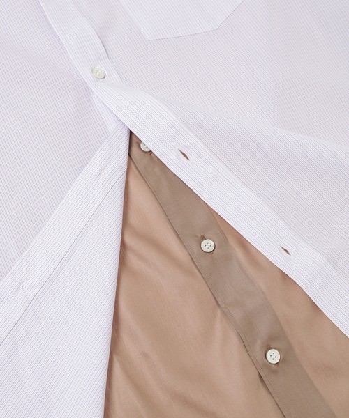 COMME des GARCONS HOMME(コム デ ギャルソン・オム)の「COTTON STRIPE & POLYESTER SHIRTS(シャツ/ブラウス・メンズ・ターコイズブルー/ベージュ・L/M/S/XS)」の6枚目の写真