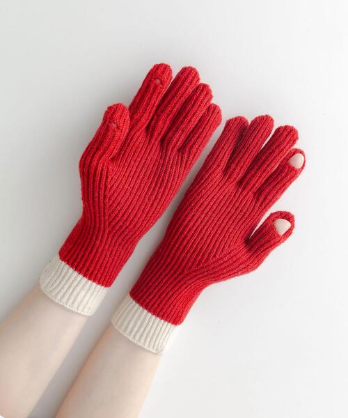 SMELLY（スメリー）の「バイカラーホールタッチグローブ（手袋・レディース・イエロー/レッド/ブラック/グレー・-）」の4枚目の写真