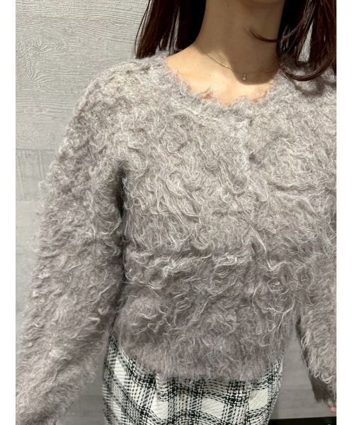 fifth(フィフス)の「ミックスシャギークルーネックカーディガン(カーディガン/ボレロ・レディース・ピンク/ブラウン/グレイッシュベージュ・M)」の9枚目の写真