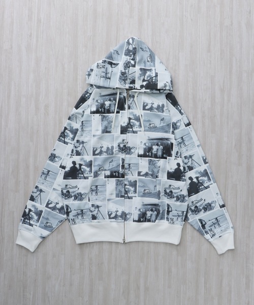 The Endless Summer（エンドレスサマー）の「TES HISTORY ALLOVER ZIP PK / ジップパーカー（パーカー・メンズ・ホワイト/ライトグレー/サンドベージュ・SMALL/X-LARGE/LARGE/MEDIUM）」の5枚目の写真
