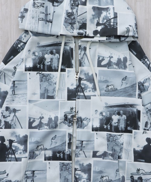 The Endless Summer（エンドレスサマー）の「TES HISTORY ALLOVER ZIP PK / ジップパーカー（パーカー・メンズ・ホワイト/ライトグレー/サンドベージュ・SMALL/X-LARGE/LARGE/MEDIUM）」の6枚目の写真