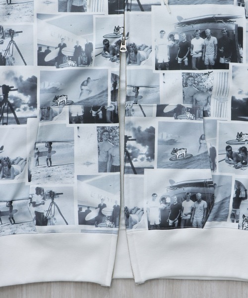 The Endless Summer（エンドレスサマー）の「TES HISTORY ALLOVER ZIP PK / ジップパーカー（パーカー・メンズ・ホワイト/ライトグレー/サンドベージュ・SMALL/X-LARGE/LARGE/MEDIUM）」の7枚目の写真