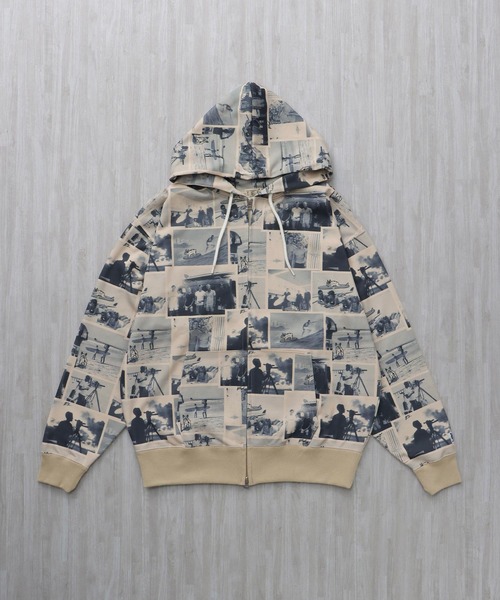 The Endless Summer（エンドレスサマー）の「TES HISTORY ALLOVER ZIP PK / ジップパーカー（パーカー・メンズ・ホワイト/ライトグレー/サンドベージュ・SMALL/X-LARGE/LARGE/MEDIUM）」の13枚目の写真